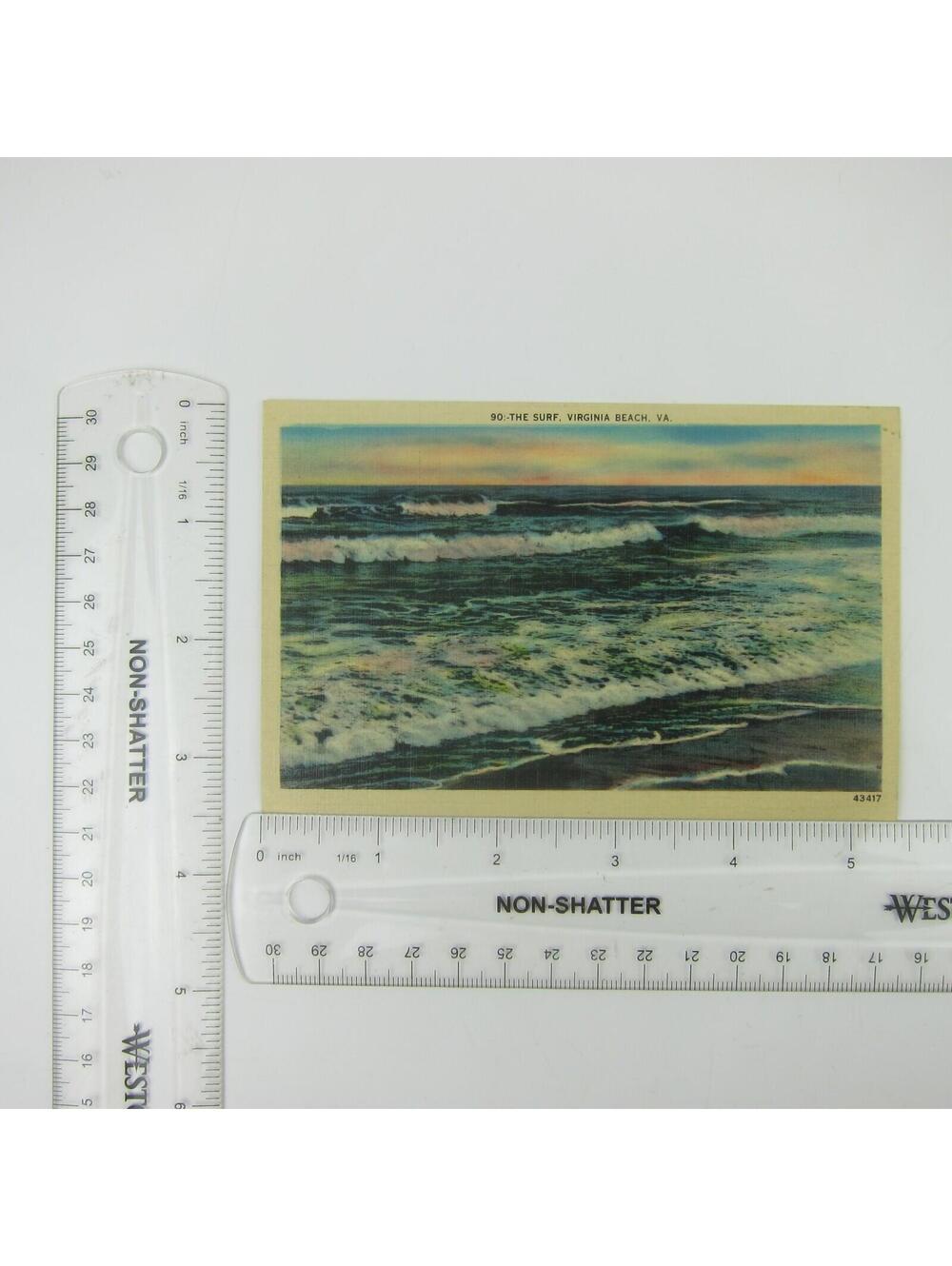 Vintage Linen Postcard Virginia Beach VA Virginia Ocean Surf Waves Landscape - Picture 6 of 12